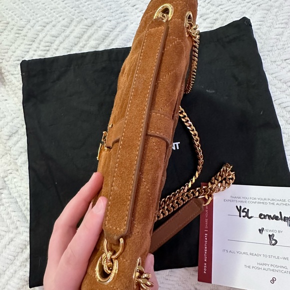 YSL Suede Medium Envelope Crossbody - Picture 9 of 9